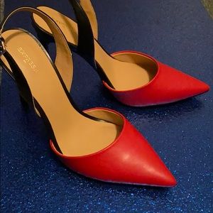 Express Color Block Sling-back Pumps